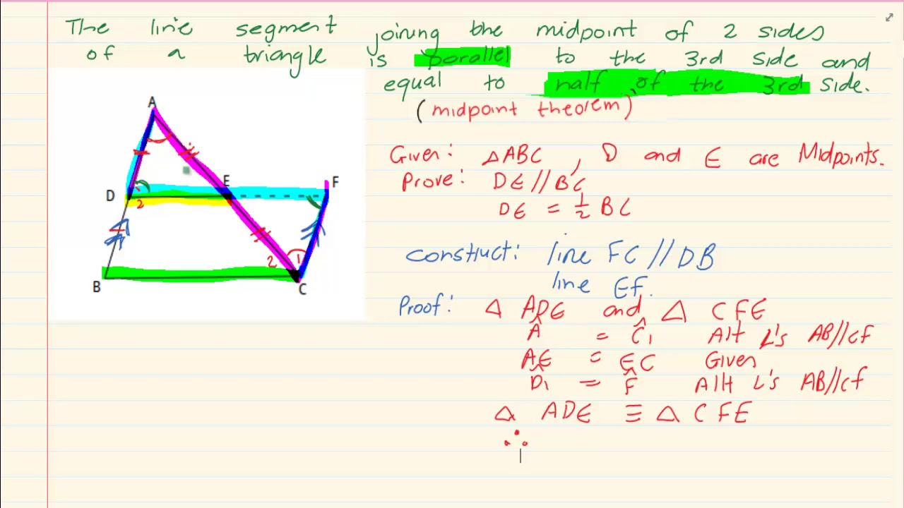 Grade 10: Euclidean Geometry : Midpoint theorem (Examinable) - YouTube