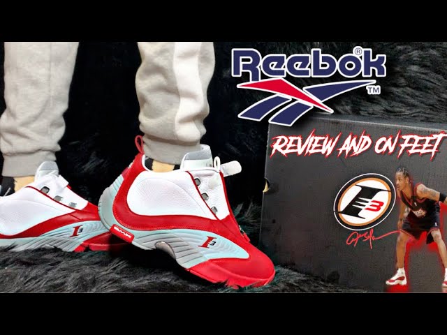 Humo Establecimiento Firmar Reebok Answer 4 "White Red" 20th Anniversary OG 2021 Detail Look Review And  On Feet Try On - YouTube