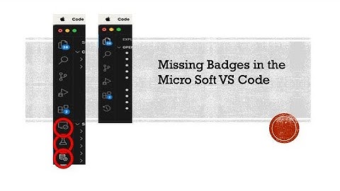 How to reset VS code missing icons in the Primary sidebar