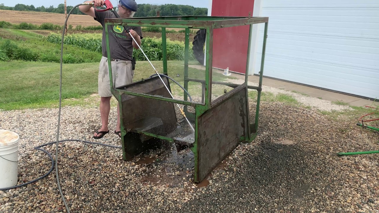 Worst Sandblasting Job Ever and Priming the Cab John Deere 2510 YouTube
