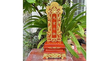 Bài vị Cửu Huyền Thất Tổ gỗ hương dát vàng cao cấp