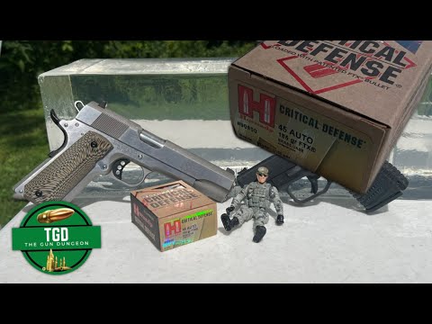 45 acp Hornady Critical Defense 185gr | Clear Ballistics Gel Test | XDS and 1911