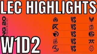 LEC Highlights ALL GAMES Week 1 Day 2 Spring 2020 League of Legends EULEC