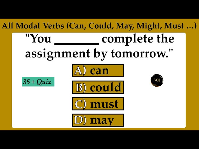 All Modal Verbs | Can, Could, May, Might, Must..| Types of Modals | 35+ Quiz  | No.1 Quality English class=