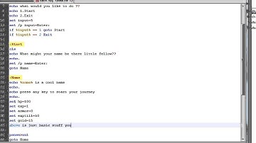 Making a batch rpg part 1