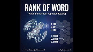 Rank of Word (with and without repeated letters) - Shortcut Approach