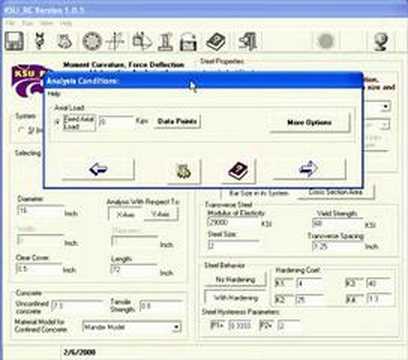 Moment Curvature analysis using KSU_RC, 2