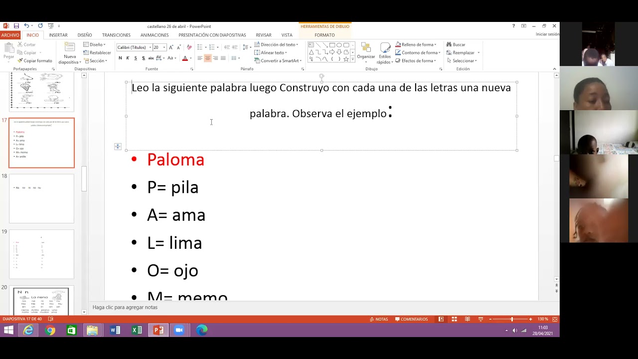 28/04/2021.castellano.primero.semana.11
retroalimentación de construcción de palabra