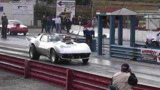 dads 1968 supercharged corvette race wheelie