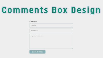 How To Create a Comments Box Area in HTML & CSS Tutorial || HTML Tutorial || CSS Tutorial