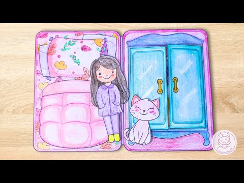 Paperdoll House  DIY, how to assemble Paperdoll book coloring activities