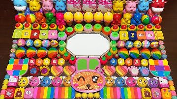 RELAXING WITH CLAY AND GLITTER ! Mixing Random Things Into GLOSSY Slime #2645