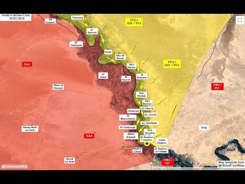 Mapa Situación Militar Guerra Siria 16.03.19 DeirEzzor Baghouz Atentado del ISIS en la evacuación
