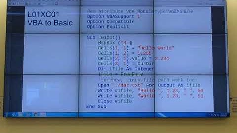Numerical method in python Video 03 (5313, Aug 30, 2017, VBA/OOo print 1 to 100)