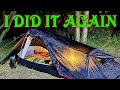 Urban tent camping in a local woodland, oex phoxx 1 one man tent. Campfire cooking chilli pork chops