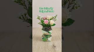 Eco Origami | Crafting Vase from Recycled Paper | DIY Easy Paper Craft #tutorial #craft #art #decor