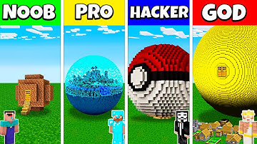 Minecraft Battle: NOOB vs PRO vs HACKER vs GOD: INSIDE SPHERE HOUSE BASE BUILD CHALLENGE / Animation