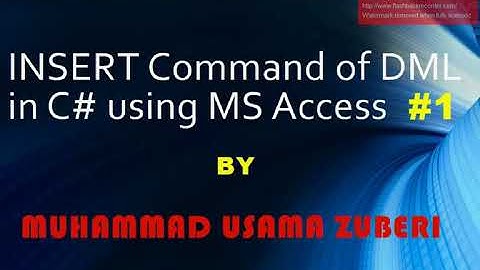 INSERT, UPDATE, SELECT, DELETE Commands of DML in C# using MS Access