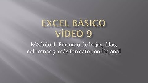 Curso Excel 2010 Básico Video 9. Hojas, formatos y cálculos.