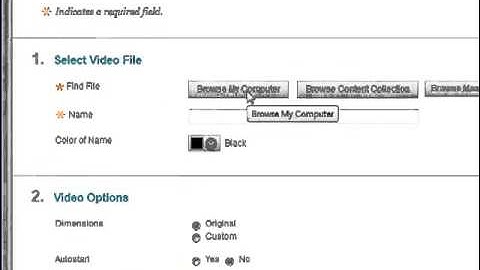 Adding a Video File to Blackboard Learn