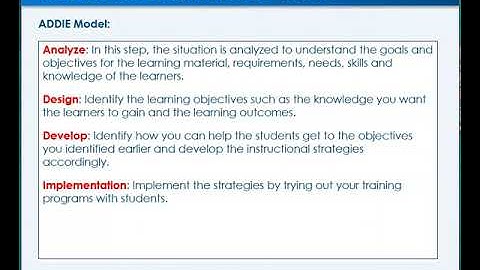 Instructional Design Videos IDMicroLessonADDIE