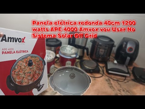 Panela Elétrica Grill Multifuncional Redonda 1200W Amvox - ViniSound