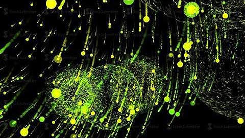 Abstract green fireworks, particle explosion effect, seamless loop. Animation. Carnival, festival