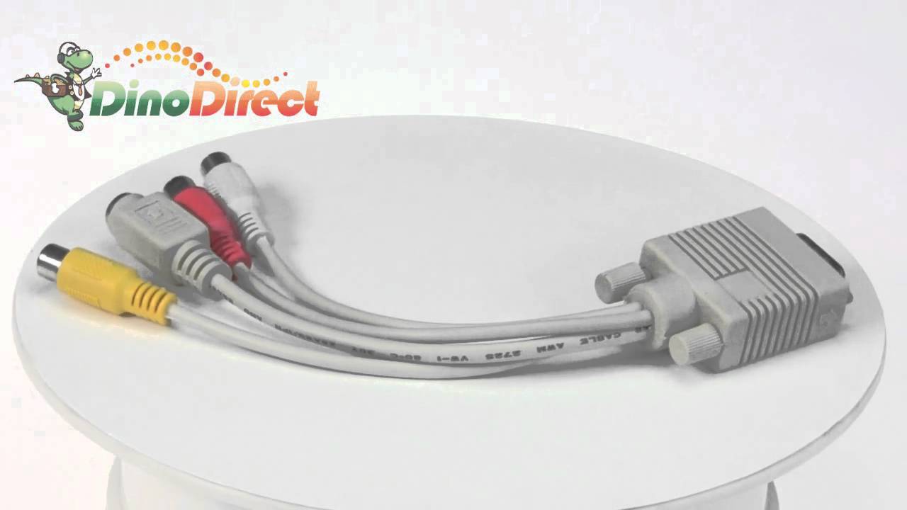 VGA TV S-Video+3 RCA Female Composite AV Cable Adapter Converter  from Dinodirect.com