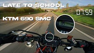 #2 KTM 690 SMC R - RIDE TO SCHOOL - RAW SOUND 4K - (ITALY - BERGAMO)