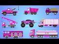 Learn colors with street vehicles | cars for kids | pink