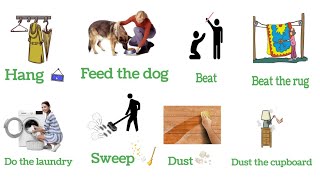 Household chores vocabulary with Examples | Daily use  sentences | Vocabulary