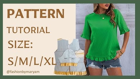 CUTE T-SHIRT PATTERN/ DARFT & DIY/size:S/M/L/XL #pattern #draft #tshirt #diy #size #shirts #sleeves
