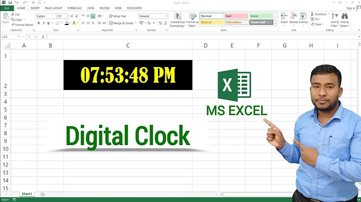 How to Create Digital Clock in Microsoft Excel | Digital Clock in Excel VBA
