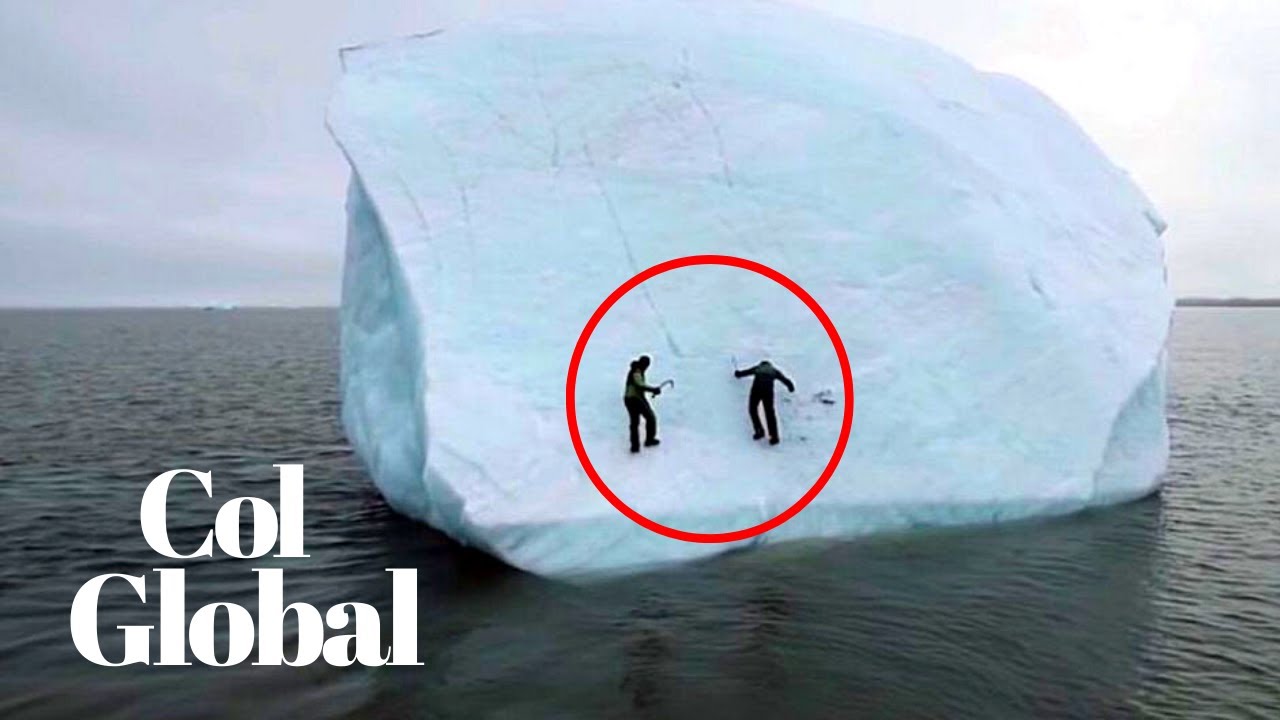 Iceberg se hundió mientras dos exploradores escalaban en él - YouTube