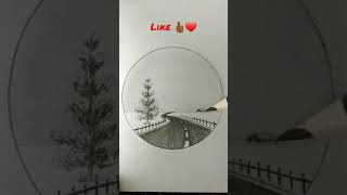 رسم شارع و شجره 🌲 بطريقه سهله 👍🏾❤