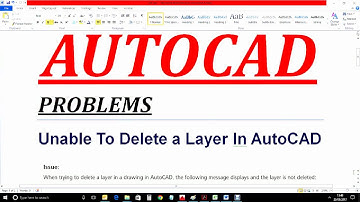How to delete a layer in AutoCAD   * AUTOCAD   PROBLEMS