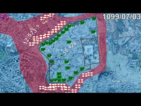Siege of Jerusalem 1099 in 1 minute using Google Earth