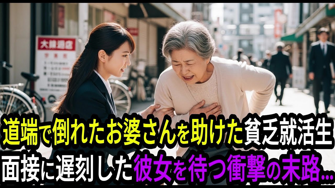 面接に遅刻確定…。それでも道端で倒れたお婆さんを助けた貧乏就活生の末路が…