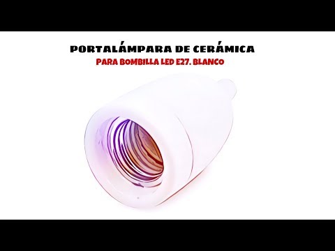 Portalampara de ceramica para bombilla LED E27 Blanco distribuido por CABLEPELADO ®