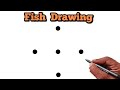 Fish drawing easy  how to draw fish from beginners  fish drawing with 5 dots