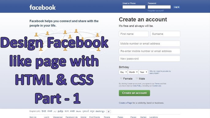 Coding The Facebook Login Page By Hand