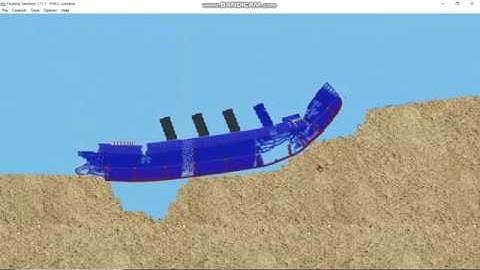 R.M.S. Lusitania sinking on Floating sandbox.