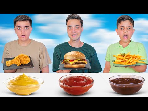 تحدي الأكل مع الصوص الغامض برجر وشوكولاته كريسبي و شطة