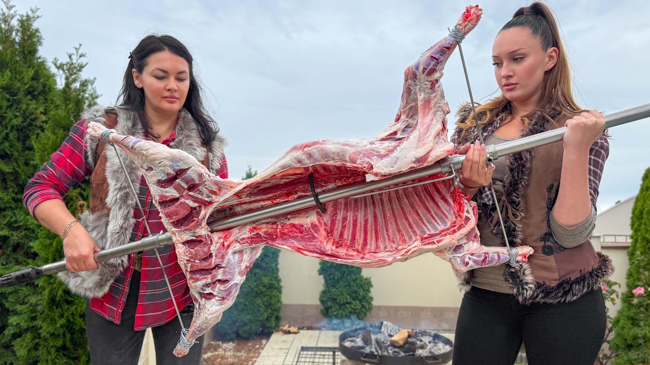 Хрустящий Баран На Вертеле Под Открытым Небом! Зажарили Целиком