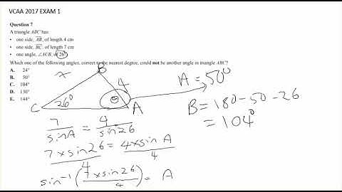 Q7 2017 VCAA Exam 1 Geometry and Measurement