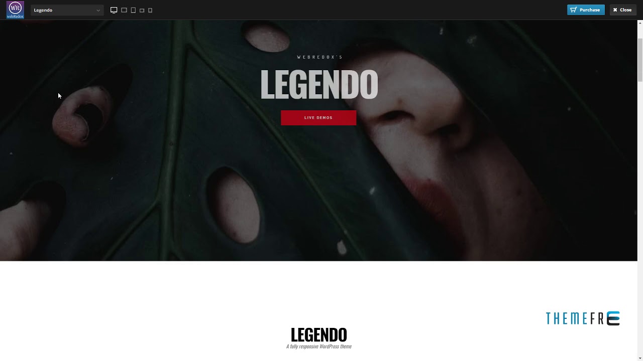 Legendo - One Page Portfolio WordPress Theme Tarquin Brannon