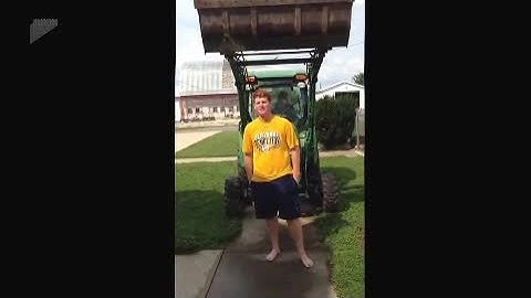 ALS Ice Bucket Challenge Fail Tractor Hits Head #fail #comedy