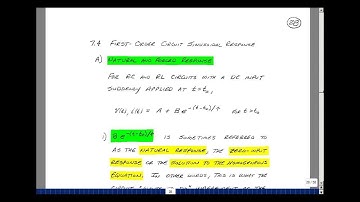 ECE201msu: Chapter 7 - First-Order Circuit Sinusoidal Response