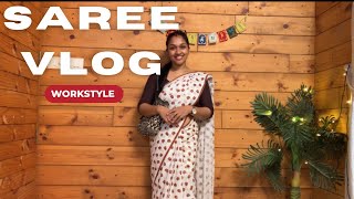 Cotton saree draping Malayalam Workstylesaree