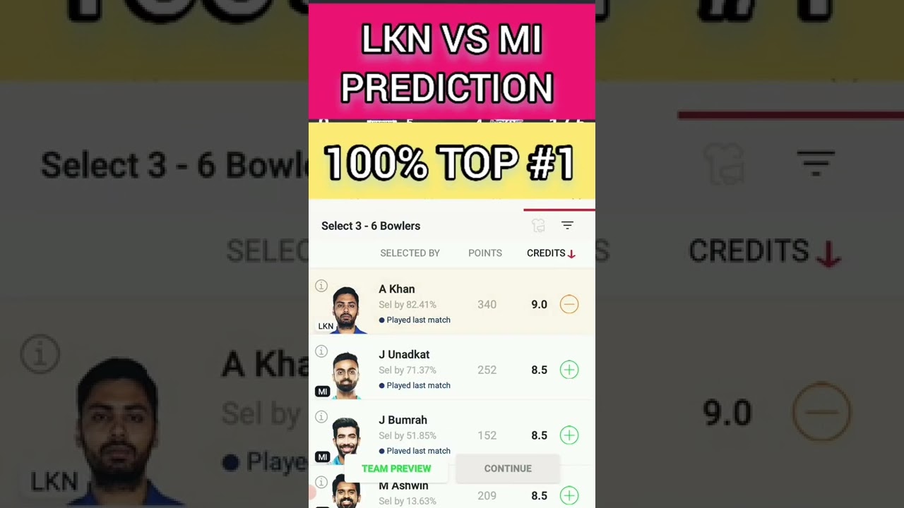 lkn vs mi dream11 team | lucknow vs mumbai dream11 team prediction | dream11 team of today match